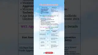 Western Coalfields WCL Apprentices Vacancy 2023 || WCL Apprentice Vacancy 2023  #apprentice #wcl