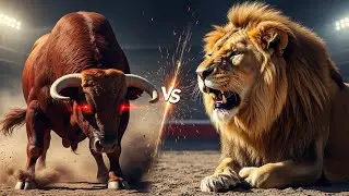 SIMBA LION VS RED BULL | The Most Epic Arena Fight | Animal Arena Clash Animal