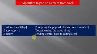 Algorithm for popping an element from a stack || DSA || C Programming