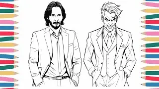 Relax Coloring Legends John Wick and Joker