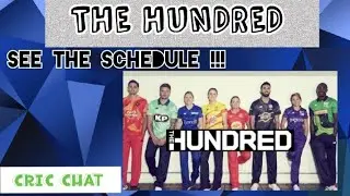 The Hundred full Schedule|The Hundred CRICKET |The Hundred |Full Schedule |#CRICCHAT