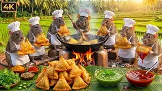 चूहों ने मिलकर बनाए कुरकुरे समोसे 😱🔥 | Rat Tribe Village Style Crispy Samosa Cooking