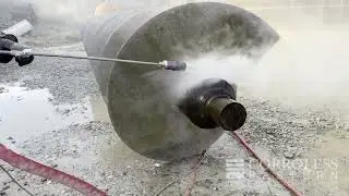 Removing Glass Flake Coatings from a scroll by Ultra High Pressure Water Jetting