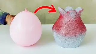 Handmade Cement Flower Vase At Home | Easy Flower Pots With Plastic Bottles