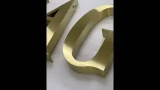 Electroplated Gold Stainless Steel Brushed Edge Letters