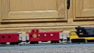 CSX Pulling The Caboose Model Train! (Backwards Engine)