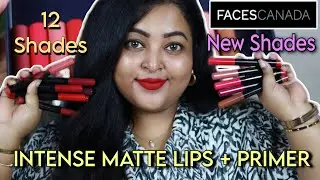 *НОВЫЕ ОТТЕНКИ* Faces Ultime Pro Intense Matte Lips+Primer || 12 ОТТЕНКОВ на голой коже | Обзор и...