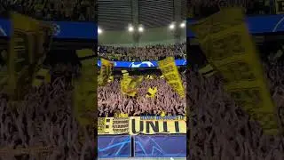 The Dortmund fans at PSG 📣📣📣 #ucl #uefachampionsleague #psg #bvb