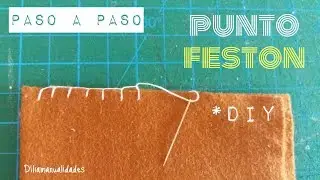 Como hacer punto feston   bordado - mantas - Blanket stitch