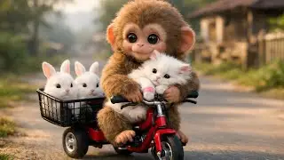 Baby Monkey Rescues Lost Kitten 🐒🐱 | Heartwarming Animal Friendship Story | AnimAll