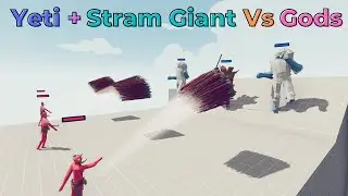 Yeti + Straw Giant Vs Every Gods - | TABS - Totally Accurate Battle Simulator