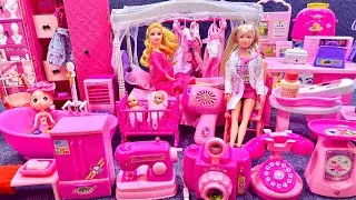 18 Minutes Satisfying with Unboxing Pink Barbie House Toys Set Review｜ASMR