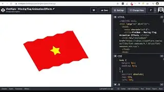 #2 - The Flag of  VietNam  - Waving Flag Animation Effects - HTML/CSS Tutorial for Beginners