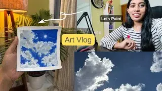 ArtVlog Tamil 😍| PaintingClouds Step By Step😱|Thoughtful Talks✨| Painting Materials 🫶