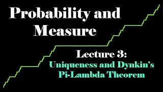 Probability and Measure, Lecture 3: Uniqueness and Dykin's Pi-Lambda Theorem