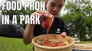 Eating Bibimbap in a park because we can