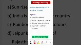 Coding Decoding Question || Reasoning Tricks #ytshorts #logicalreasoning #codingdecodingtricks