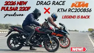 2026 New Pulsar 220f vs ktm Rc200bs6 DRAG RACE VIDEO TOP SPEED VIDEO #ktm #pulsar #bajaj #dragrace