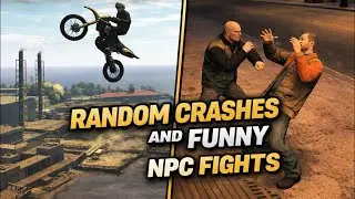 GTA4 Random Bike Crashes and Funny NPC's Fights P1 #gta