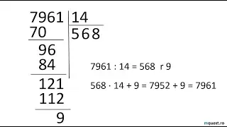 Impartirea la doua si trei cifre, matematica clasa a V-a