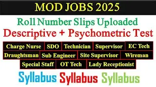 MOD Descriptive and Psychometric Test Syllabus BS-01 to BS-16 | Charge Nurse, SDO, Technician |