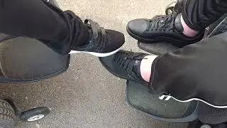 Shaking hands or a feet fight in whheelchairs?