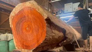 Woodworking Factory Raw Wood || Process Sawn Red Incense Wood Bulk  Technology Machine