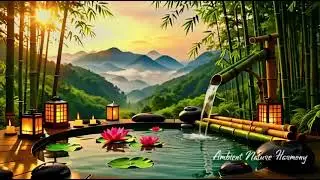 Bamboo Water Fountain & Nature Sounds 🌿 Relaxing Music for Deep Sleep Meditation and Stress Relief