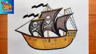 How to Draw a Pirate Ship Step by Step