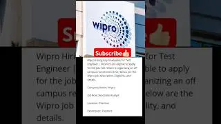 Wipro Hiring freshers Any Graduates for Test Engineer | Testing Jobs | @techagent2.0