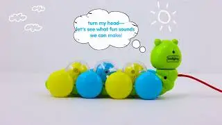 Babyhug Premium Caterpillar Pull Along Toy for Kids- Green
