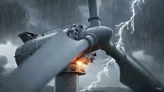 a gigantic wind turbine crash