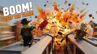 LEGO TRAIN ROBBERY Gone Wrong! Bridge Crash & Explosion 🚂#lego Lego #legotrainset #stopmotion