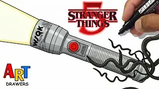 How to Draw Stranger Things 5 | Flashlight Energizer Retro LED