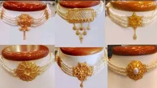 Trending 22k Hallmark pure gold and Pearls Necklace Set // Party Wear Gold Jewelleries