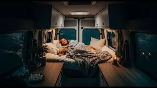 Vanlife Rain Sleep Ambience | Cozy Camper Night Dog Companionship for Stress Relief & Restful Sleep
