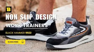 Black Hammer Men's Non-Slip Steel Toe Cap Trainers With Midsole Protection S1P SRC 9992