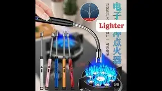 Electric Kitchen Gas Lighter Arc Lighter USB Rechargeable Long Lighter Windproof Candle Lighter