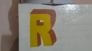 Alaphabet capital letters R लिखना सीखे 3D Style में Brushpainting writing letter 