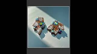 Vintage JULIANA Saphiret Sapphirine Ab Rhinestone Clip Earrings - Must See!