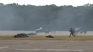 Taiwan armored vehicles and attack helicopters hold drills to repel enemy infiltration
