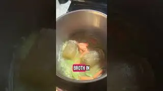 Making lentil soup with chicken broth