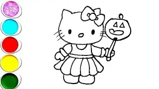 Hello Kitty Drawing,  Coloring For Kids and Toddlers_ Easy Drawing