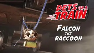 Can Falcon the Raccoon Hero Save the Day? | Pets on a Train