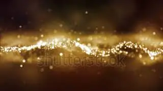 stock footage abstract motion background shining gold particles stars sparks wave movement loop