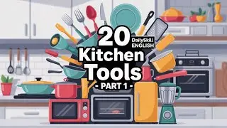 Kitchen Items in English for Beginners | DailySkill English | Vocabulary + Sentences