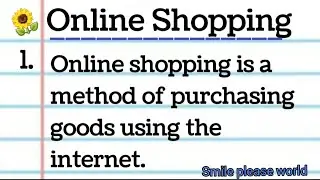 Online shopping 15 lines essay in English by Smile please world, Paragraph Composition with reading