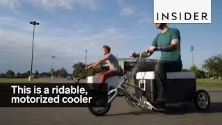 This is a rideable, motorized cooler