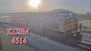 Gray Ghost KCSM 4514 Leads Train past CP170 on Greenville subdivision
