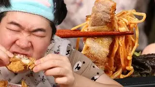 무탄수화물 불닭팽이버섯 먹방입니다!!